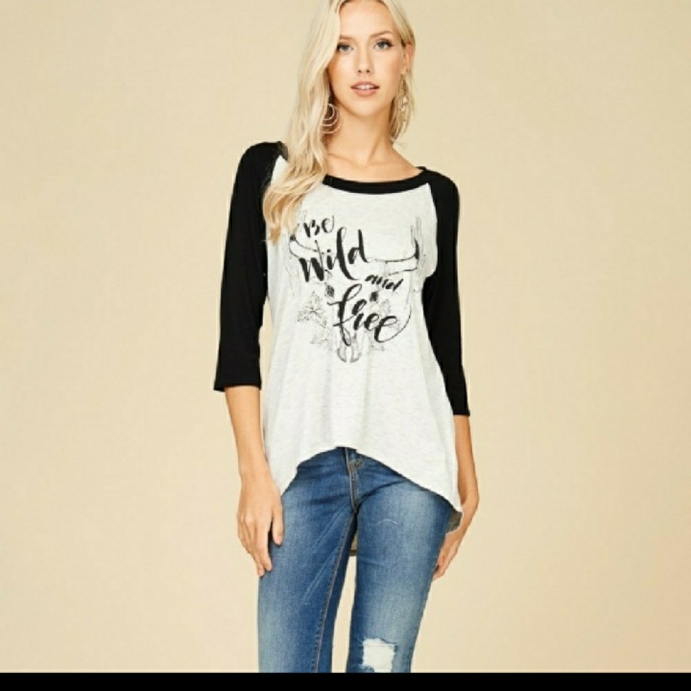 Papermoon "Be Wild and Free" Raglan tee